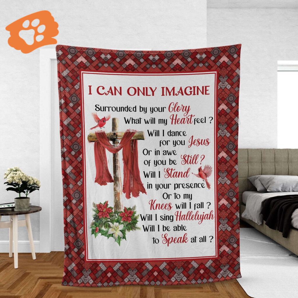 Christian Throw Blanket with Jesus Faith Red Cardinal – Inspirational Gift for Old Rugged Cross and I Can Only Imagine Christian Throw Blanket with Jesus Faith Red Cardinal – Inspirational Gift for Old Rugged Cross and I Can Only Imagine