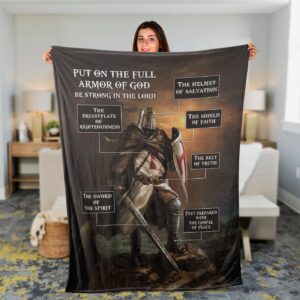 Warrior of God Throw Blanket - Shield of Faith & Sword of the Spirit 1