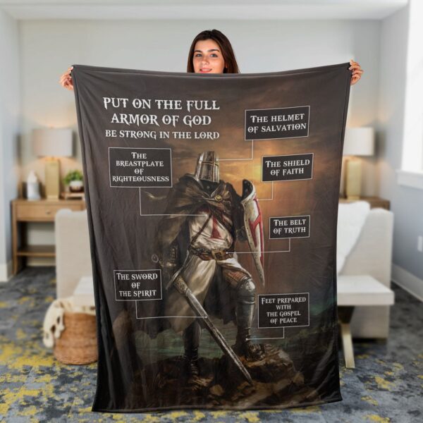 Warrior of God Throw Blanket – Shield of Faith & Sword of the Spirit