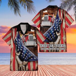 Christian Trucker Jesus Polo Hawaii Shirt S-5XL Sizes Available