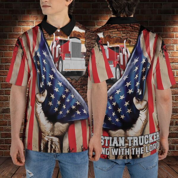 Christian Trucker Jesus Polo Hawaii Shirt S-5XL Sizes Available