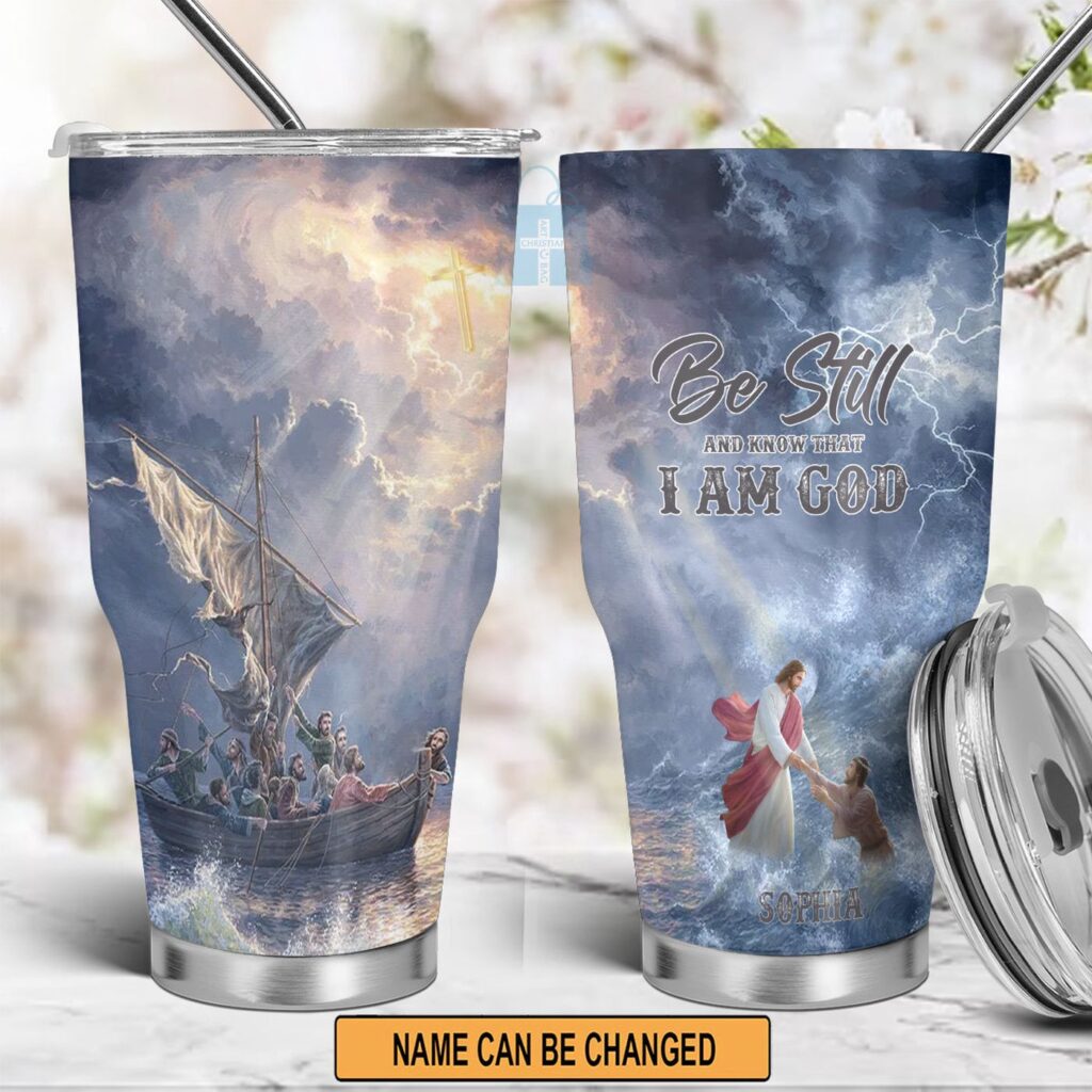 Christian Art Bag Drinkware: Jesus in the Storm Personalized Tumbler – Perfect Christmas Gift! Christian Art Bag Drinkware: Jesus in the Storm Personalized Tumbler – Perfect Christmas Gift!
