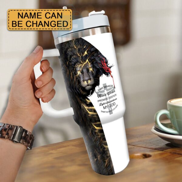Personalized Lion Jesus King Cross Tumbler – Perfect Christmas Gift!