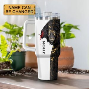 Personalized Lion Jesus King Cross Tumbler - Perfect Christmas Gift! 3