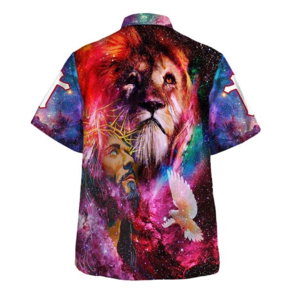 Colorful Jesus Christ Lion Of Judah Men s Christian Hawaiian Shirt – Perfect Gift for Christian