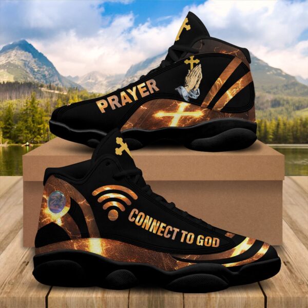 Connect To God Running Sneakers, Jesus Christian Basketball Shoes, Bible Book Cross, Faith Gift For Prayer