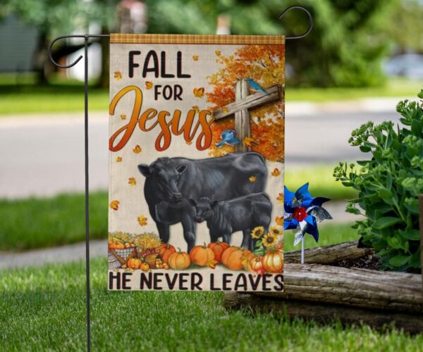 Cows Fall For Jesus He Never Leaves Flag Farmhouse Garden Decor Gifts For Cow Lovers