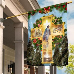 Cross Jesus Is The Reason For The Reason Flag Front Porch Christmas Decorations 2025 Outdoor 3