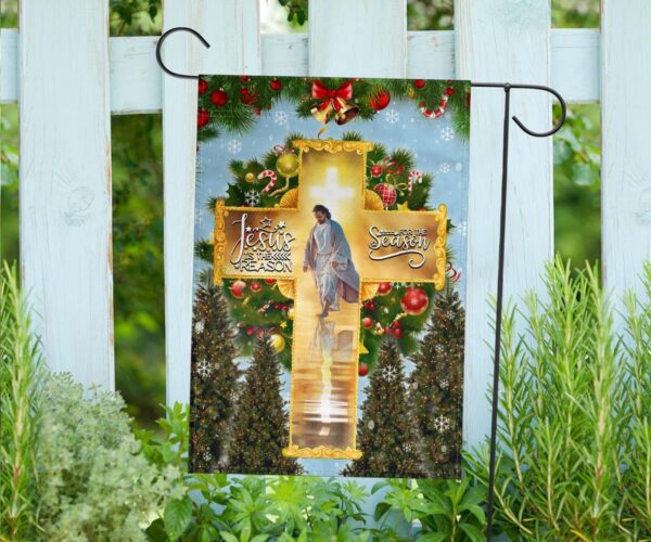 Cross Jesus Is The Reason For The Reason Flag  Front Porch Christmas Decorations 2025 Outdoor
