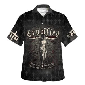 Crucified Jesus Hawaiian Shirt for Men - Christian Gift Shirt
