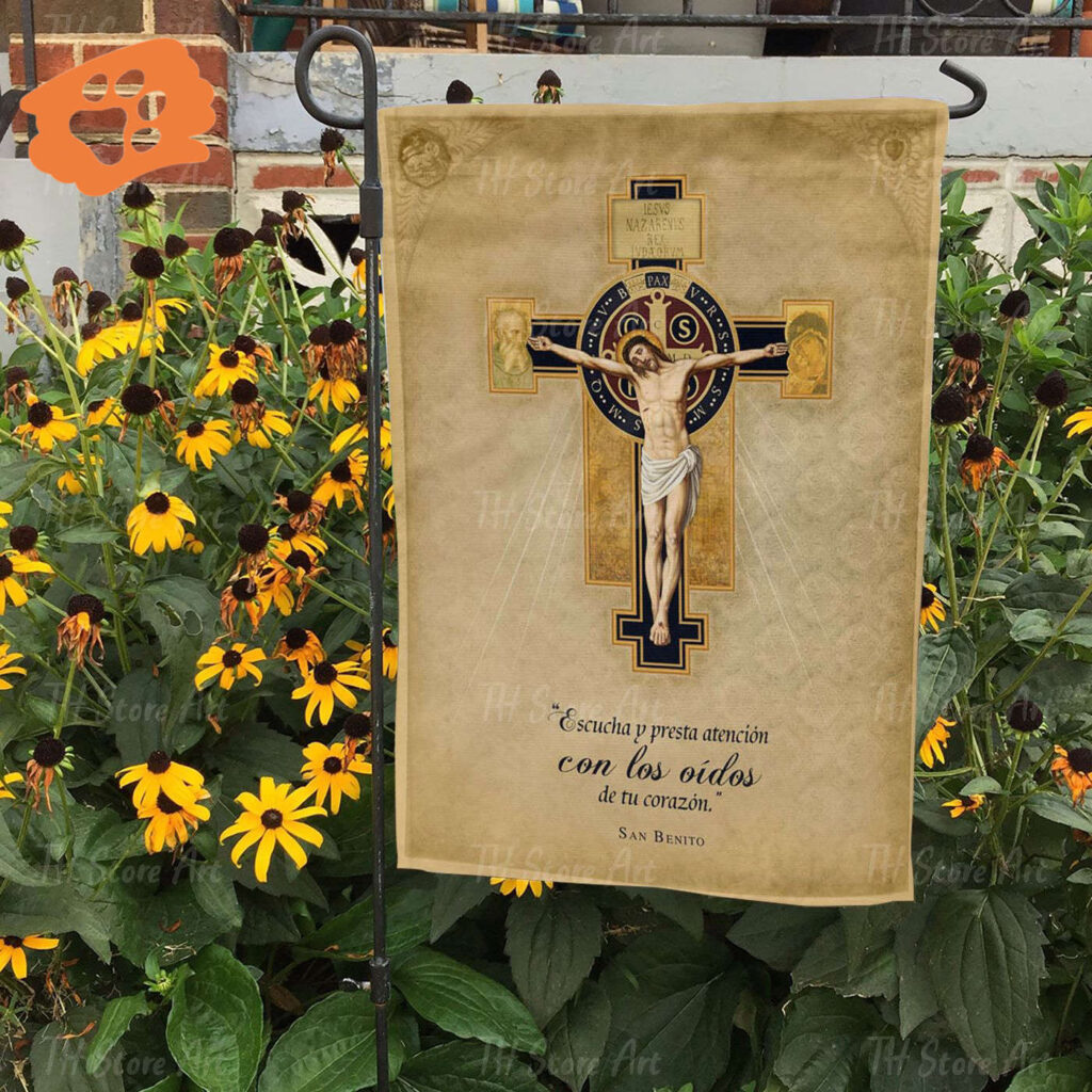 Crucifix Jesus & Cross Flag – Christian Faith Garden Decor for God Lovers Crucifix Jesus & Cross Flag – Christian Faith Garden Decor for God Lovers