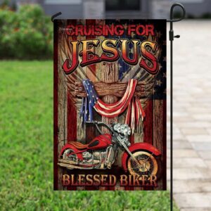 Blessed Biker Christian House Flags - Scripture Garden Banner for Cruising For Jesus 1