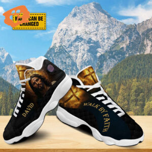 Custom Jesus Walk By Faith Shoes, Christian Basketball Shoes For Men Women, Christ Faith Religious Running Shoes, Gift For Jesus Lovers
