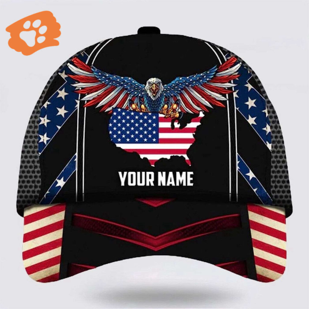 Custom Name American Flag Eagle Baseball Cap, Christian, Jesus Hat Trucker Classic Hats Gift Custom Name American Flag Eagle Baseball Cap, Christian, Jesus Hat Trucker Classic Hats Gift