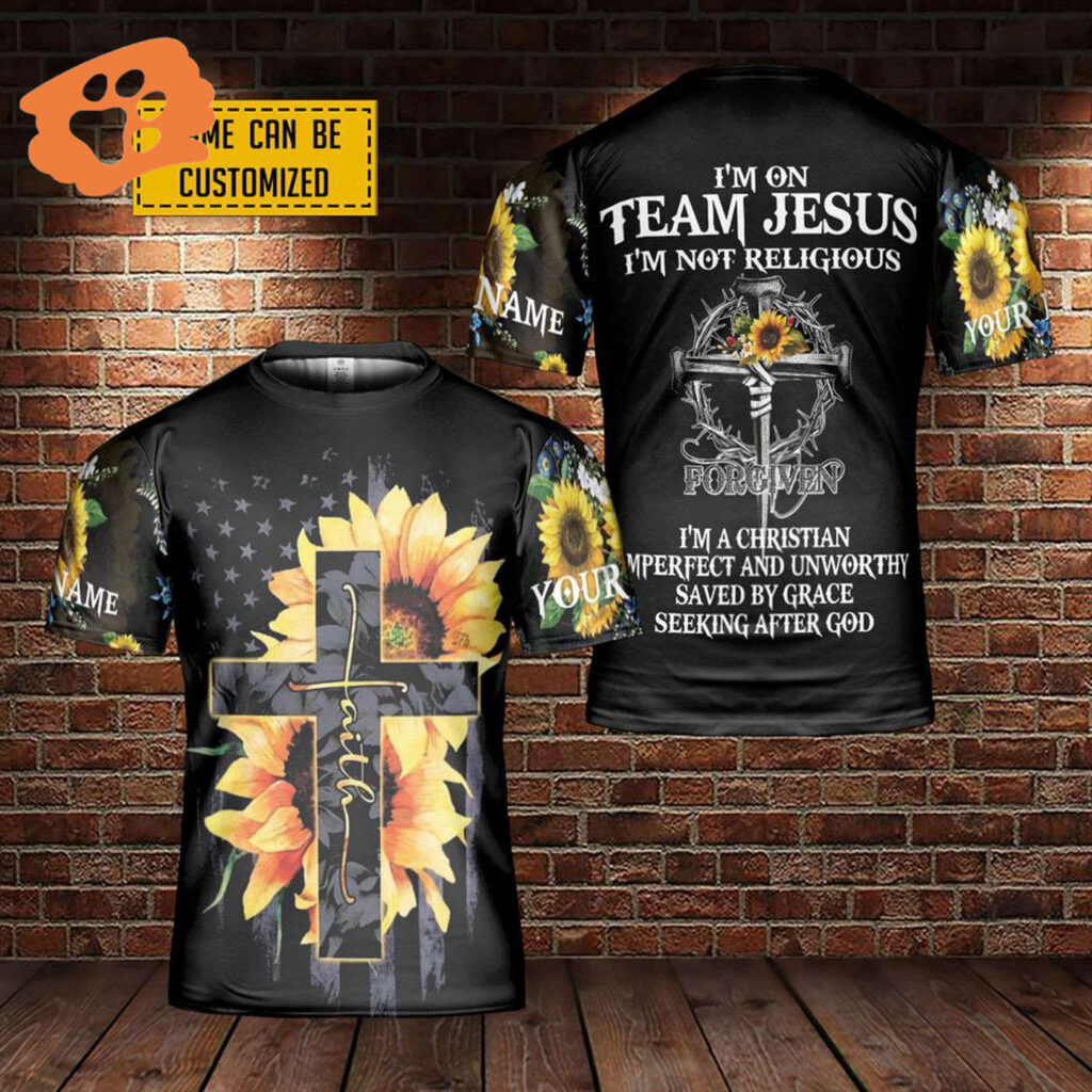 Team Jesus Cross Faith Sunflower American Flag 3D T-Shirt – Perfect Christian Gift! Team Jesus Cross Faith Sunflower American Flag 3D T-Shirt – Perfect Christian Gift!