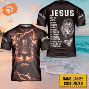 Personalized Lion Jesus 3D T-Shirt: Perfect Christian Gift