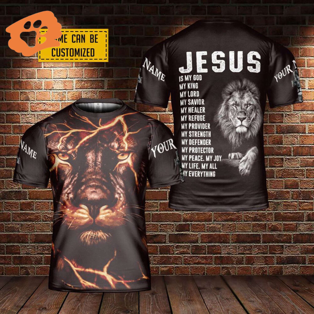 Custom Name Lion Jesus Christ Lion Of Judah All Over Print 3D T-Shirt – Christian Faith Shirt for Men and Women Custom Name Lion Jesus Christ Lion Of Judah All Over Print 3D T-Shirt – Christian Faith Shirt for Men and Women