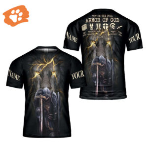 Personalized Full Armor of God Ephesians T-Shirt Christian Gift Jesus Shirt