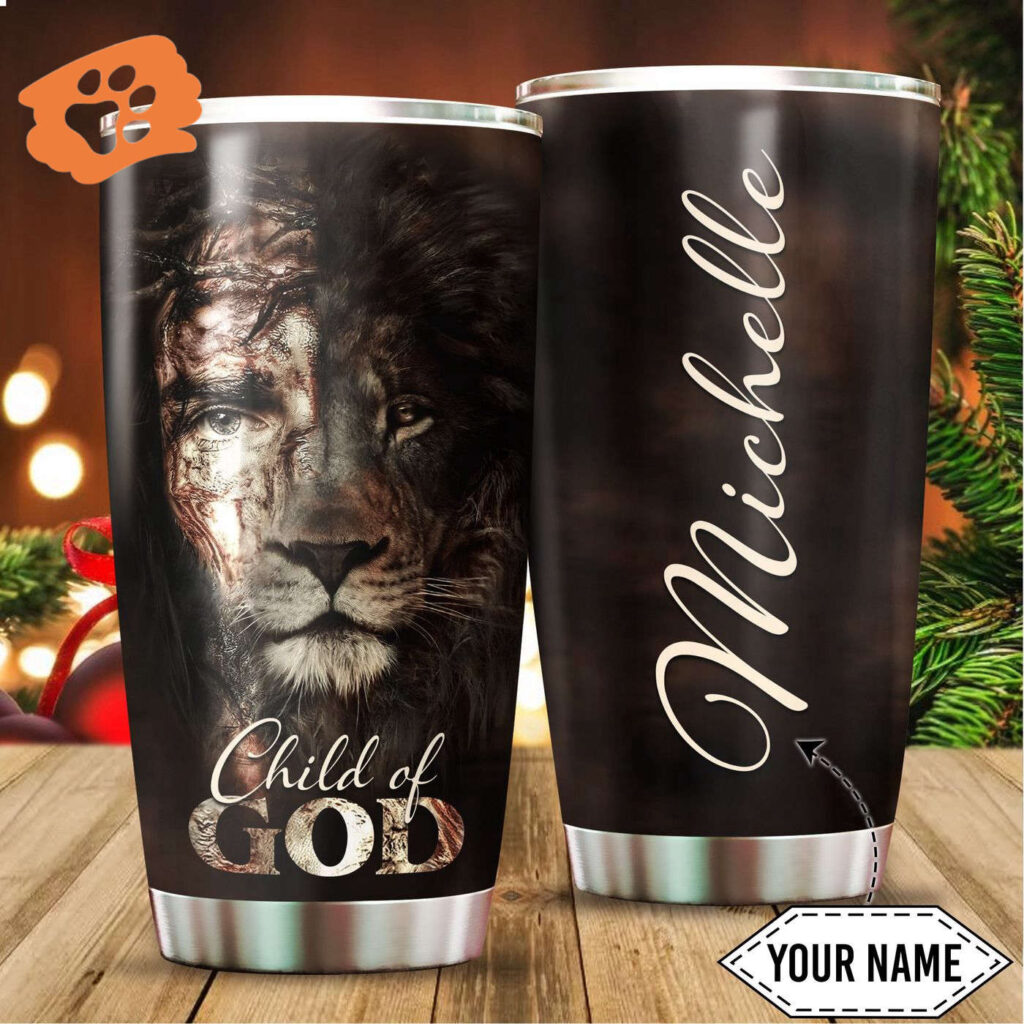 Customize Name Jesus and Lion Tumbler Customize Name Jesus and Lion Tumbler