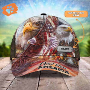Customized America Eagle 3D Full Printed Baseball Cap Hat, Christian Baseball Cap, Jesus Hat Trucker Classic Hats Gift