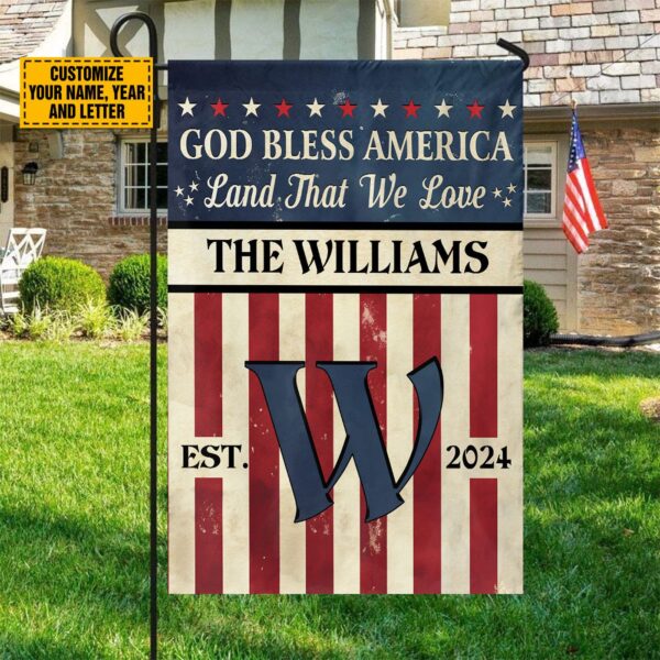 Custom American Flag Jesus & Patriotic Garden Flag – God Bless America Land That We Love