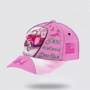 Customized Breast Cancer Awareness Jesus Take the Wheel Baseball Cap Trucker Classic Hats Gift 1