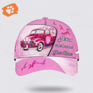 Customized Breast Cancer Awareness Jesus Take the Wheel Baseball Cap Trucker Classic Hats Gift