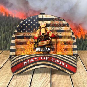 Customized Firefighter Man of God Cap for Man, Jesus is my Savior Firefighter Hat Trucker Classic Hats Gift 1
