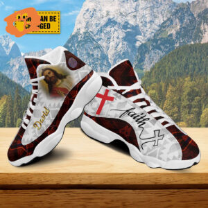 Customized Jesus Art Basketball Shoes, Keep Faith Running Shoes, Christian Unisex Basketball Shoes Gift, Jesus Gift