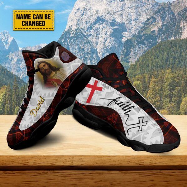 Customized Jesus Art Basketball Shoes, Keep Faith Running Shoes, Christian Unisex Basketball Shoes Gift, Jesus Gift