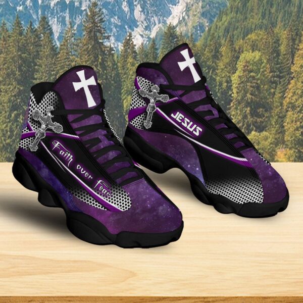 Customized Jesus Cross Basketball Shoes Unisex, Christian Faith Religious Running Shoes