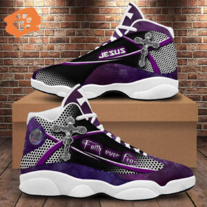 Customized Jesus Cross Basketball Shoes Unisex, Christian Faith Religious Running Shoes