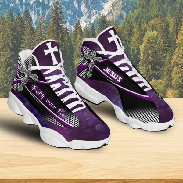 Customized Jesus Cross Basketball Shoes Unisex, Christian Faith Religious Running Shoes
