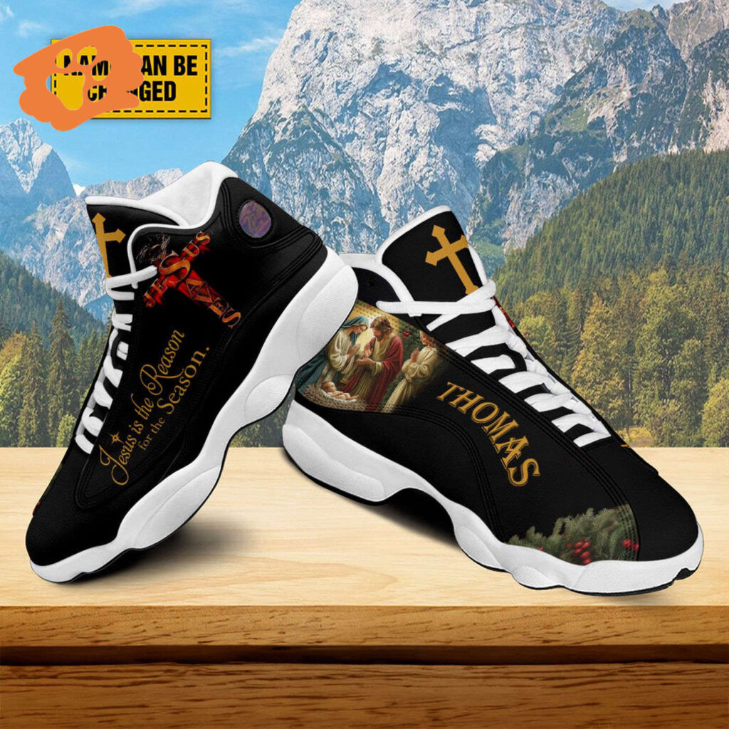 Customized Jesus Is The Reason For The Season Basketball Shoes, Jesus Nativity Christmas Running Shoes, Christmas Gift Customized Jesus Is The Reason For The Season Basketball Shoes, Jesus Nativity Christmas Running Shoes, Christmas Gift