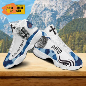 Customized Jesus Lion Of Judah Basketball Shoes, Faith Over Fear Running Shoes, Christian Unisex Shoes With Thick Sole