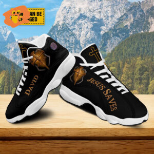 Customized Jesus Nails Basketball Shoes, Jesus Saves Christian Gift, Christian Basketball Shoes With Thick Soles