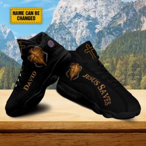 Customized Jesus Nails Basketball Shoes, Jesus Saves Christian Gift, Christian Basketball Shoes With Thick Soles 1