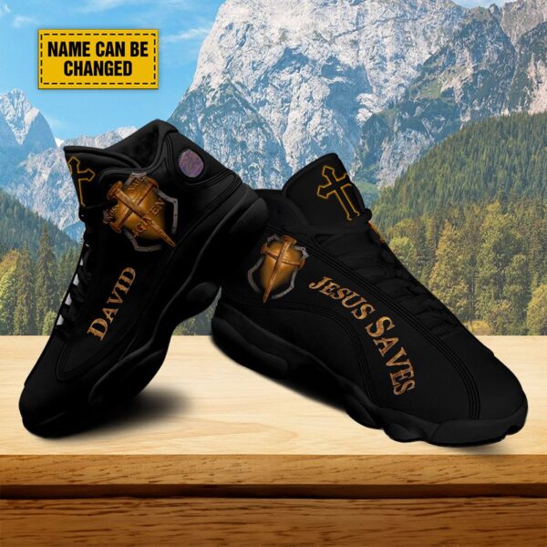 Customized Jesus Nails Basketball Shoes, Jesus Saves Christian Gift, Christian Basketball Shoes With Thick Soles