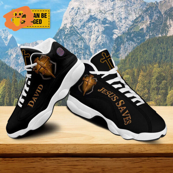 Customized Jesus Nails Basketball Shoes, Jesus Saves Christian Gift, Christian Basketball Shoes With Thick Soles