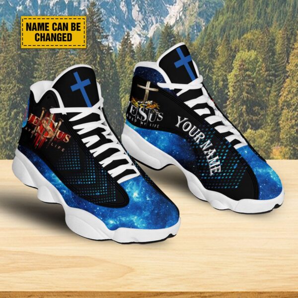 Customized Jesus Nails Jesus Cross Basketball Shoes, Jesus Saved My Life Running Shoes, Unisex Shoes With Thick Sole