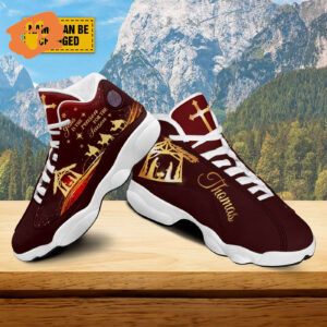 Customized Jesus Nativity Jesus Birth Christmas Basketball Shoes, Jesus Is The Reason For Season Xmas Unisex Shoes