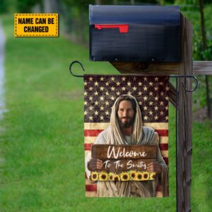 Custom Jesus Sunflower American Flag House Banner - Patriotic Garden Flag for Independence Day 3