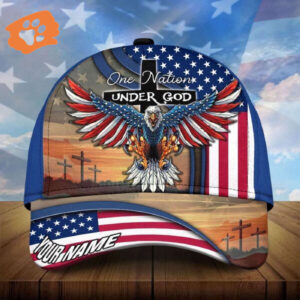 Customized One Nation Under God Baseball Classic Cap, Christian Baseball Cap, Jesus Hat Trucker Classic Hats Gift