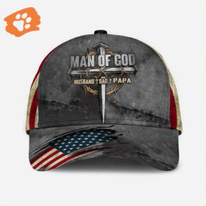 Dad The Man Of God Baseball Cap Hat Christian Classic Cap Hat, Christian Baseball Cap, Jesus Hat Trucker Classic Hats Gift