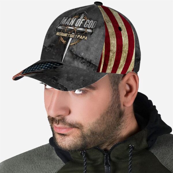 Dad The Man Of God Baseball Cap Hat Christian Classic Cap Hat, Christian Baseball Cap, Jesus Hat Trucker Classic Hats Gift