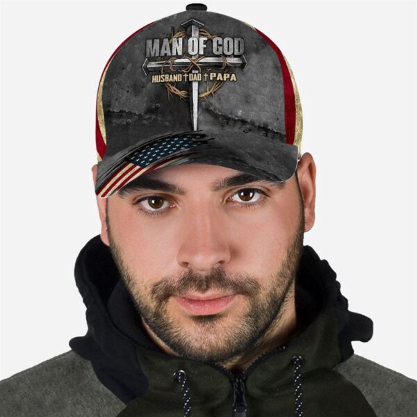 Dad The Man Of God Baseball Cap Hat Christian Classic Cap Hat, Christian Baseball Cap, Jesus Hat Trucker Classic Hats Gift