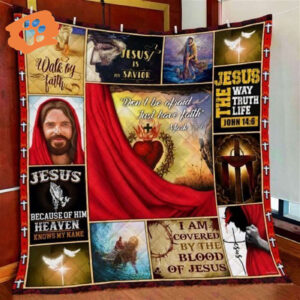 Faithful Jesus Christian Quilt Blanket - Perfect Christian Gift for Believers