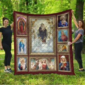 Dove Of Maria And Jesus Christian Quilt Blanket - Perfect Gifts For Christians 1