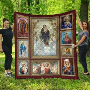 Dove Of Maria And Jesus Christian Quilt Blanket - Perfect Gifts For Christians 3