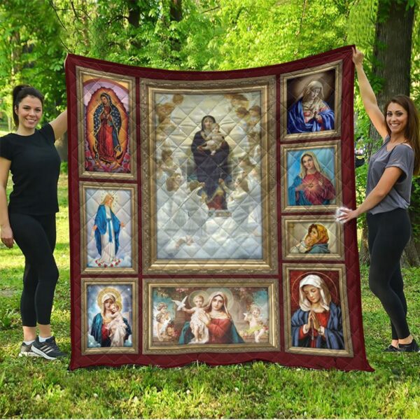 Dove Of Maria And Jesus Christian Quilt Blanket – Perfect Gifts For Christians